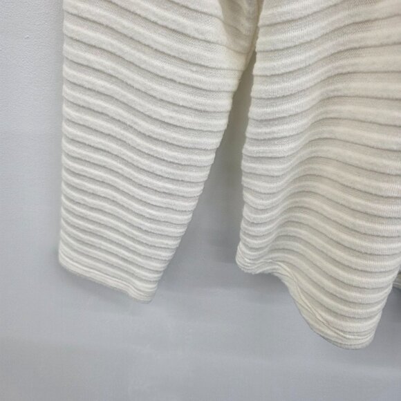 St Johns Bay Womens XL Ivory Textured Stripe Pullover Long Sleeve Top Casual - Picture 6 of 14